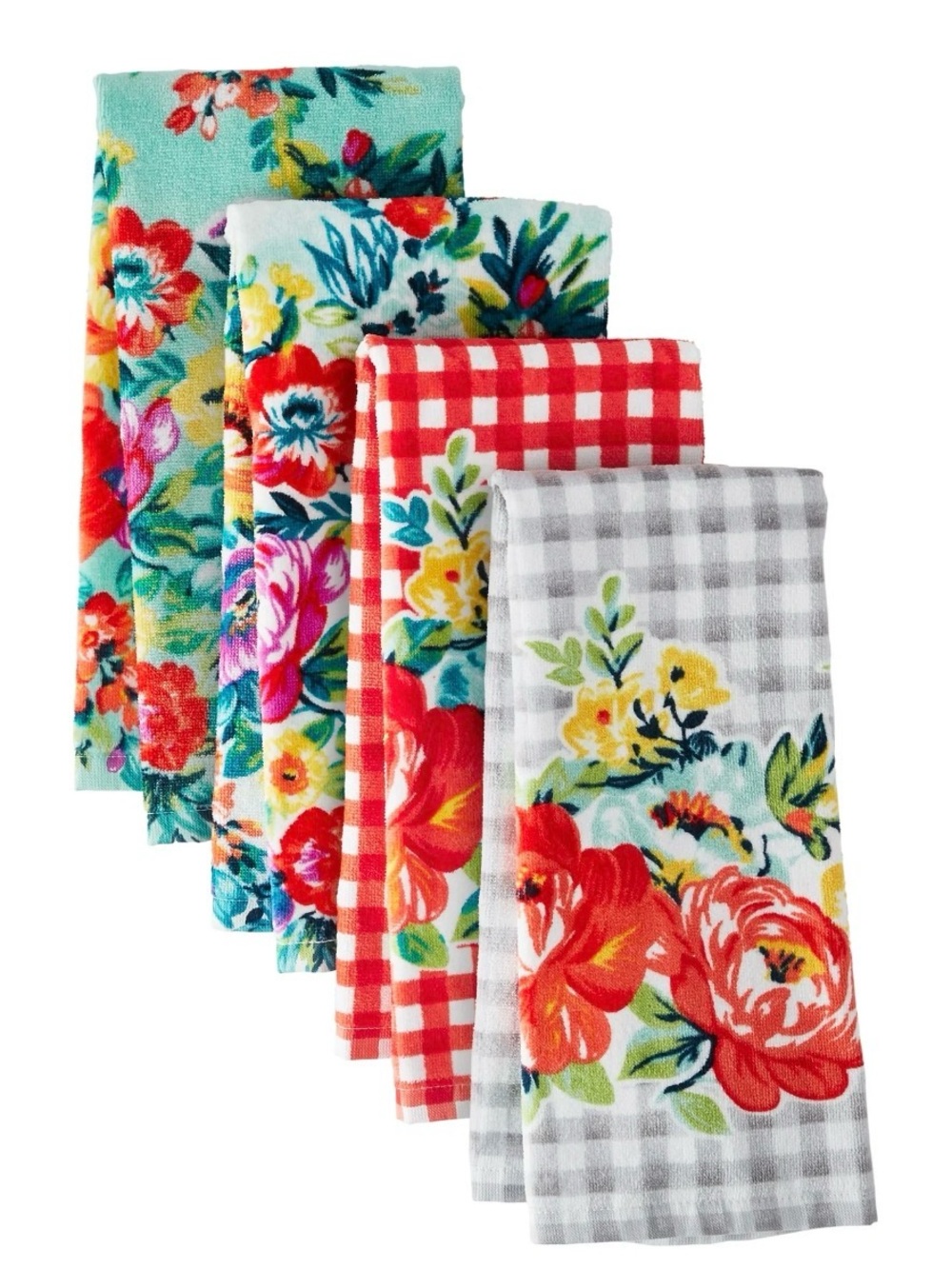 Set of 4 Pioneer Woman🌹Sweet Romance❤️ Kitchen Towels All Cotton - Picture 2 of 2